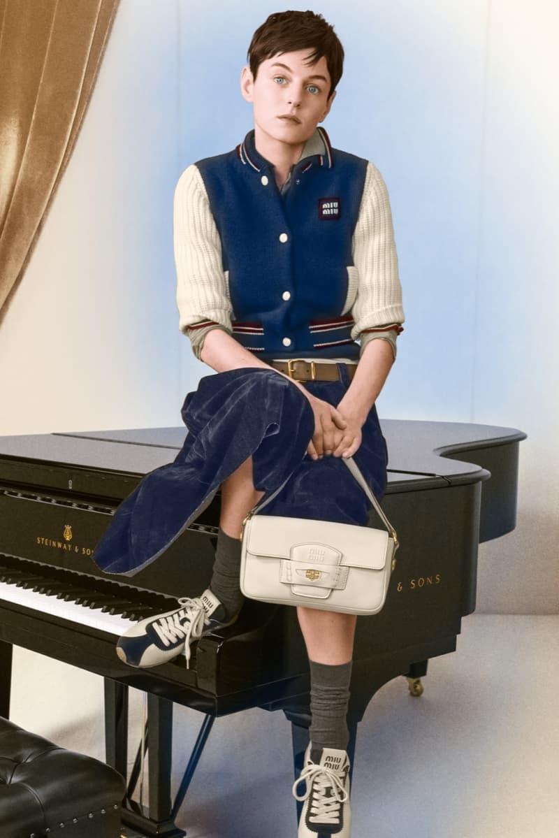 emma corrin miu miu christmas holiday jumper sofa knitwear