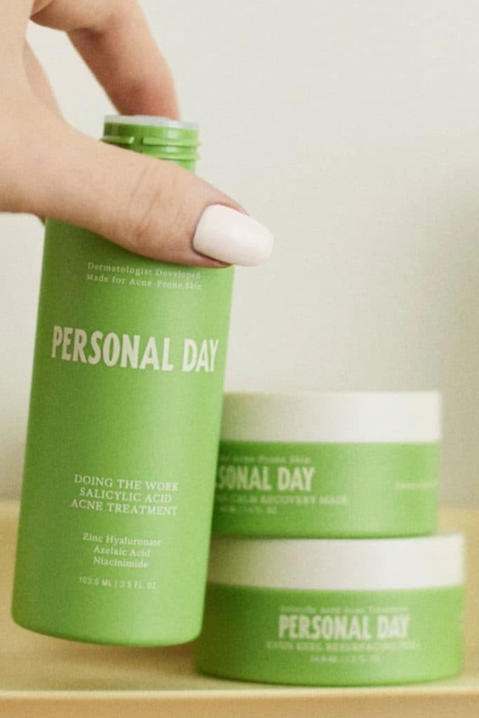 lili reinhart in the sun poolside, personal day, skincare line, acne-prone skin