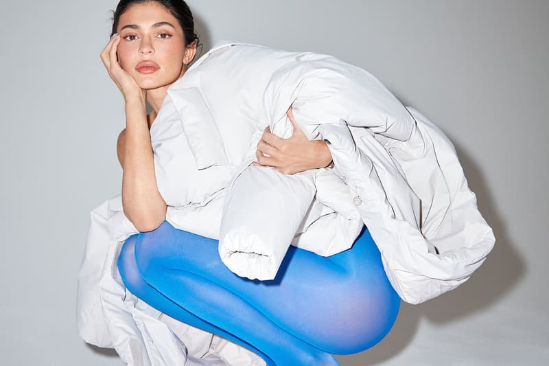 khy kylie jenner tights puffer jackets blue body woman jeans denim amelia gray