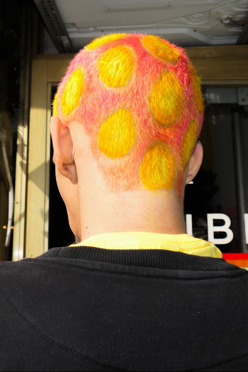 people with colorful haircuts sitting at a red table and smiling, candy crush, haircare 