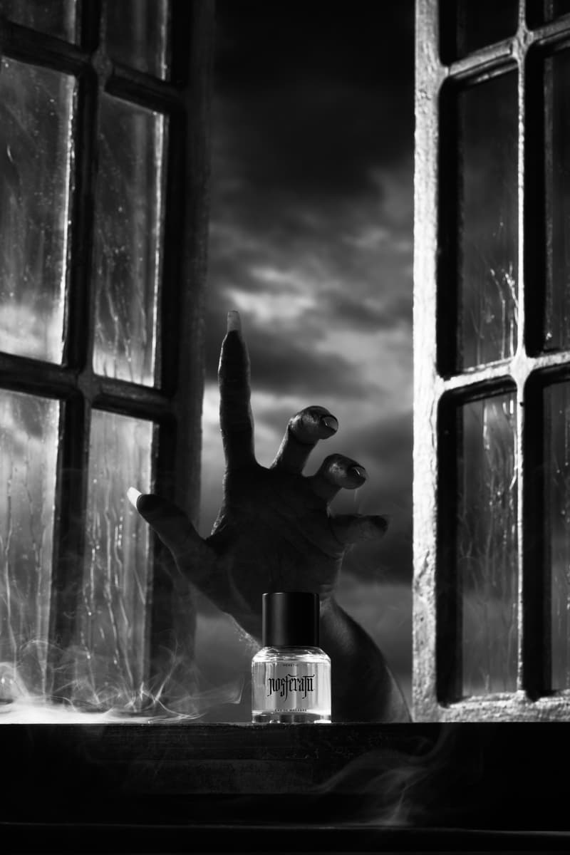 a bottle of the nosferatu perfume by heretic parfum, fragrance, lily-rose depp, aaron taylor johnson