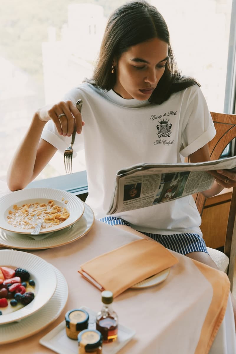 sporty rich loungewear hotel collection jumpers knitwear girl track pants green gray