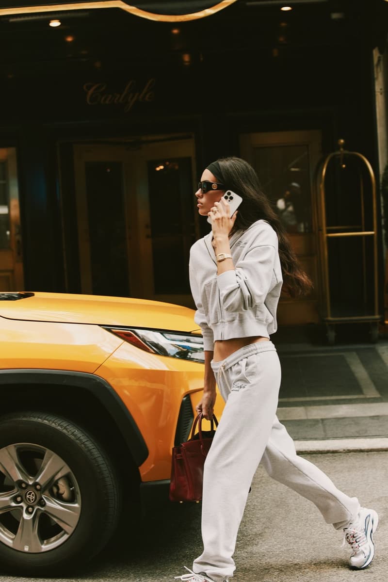 sporty rich loungewear hotel collection jumpers knitwear girl track pants green gray