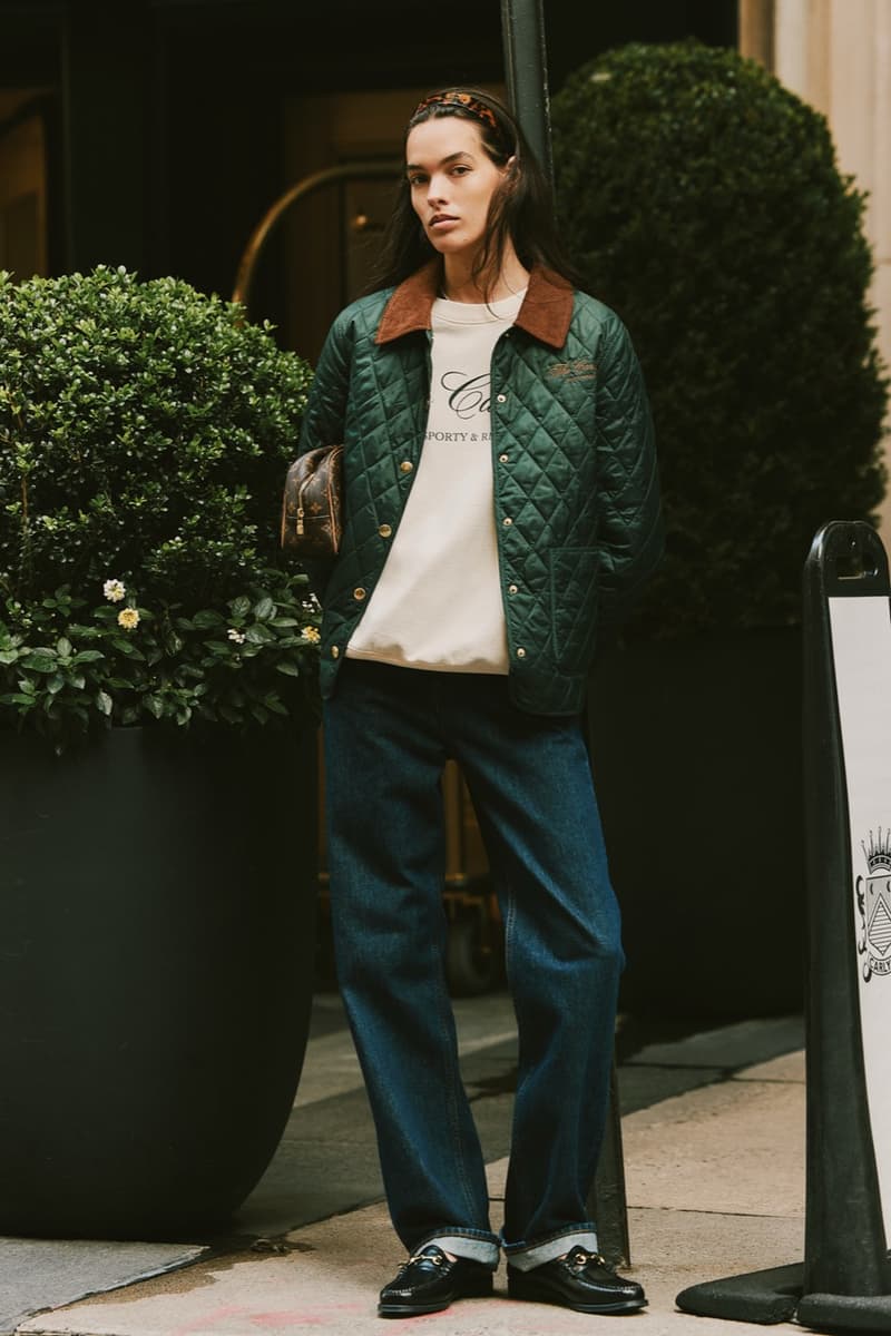 sporty rich loungewear hotel collection jumpers knitwear girl track pants green gray