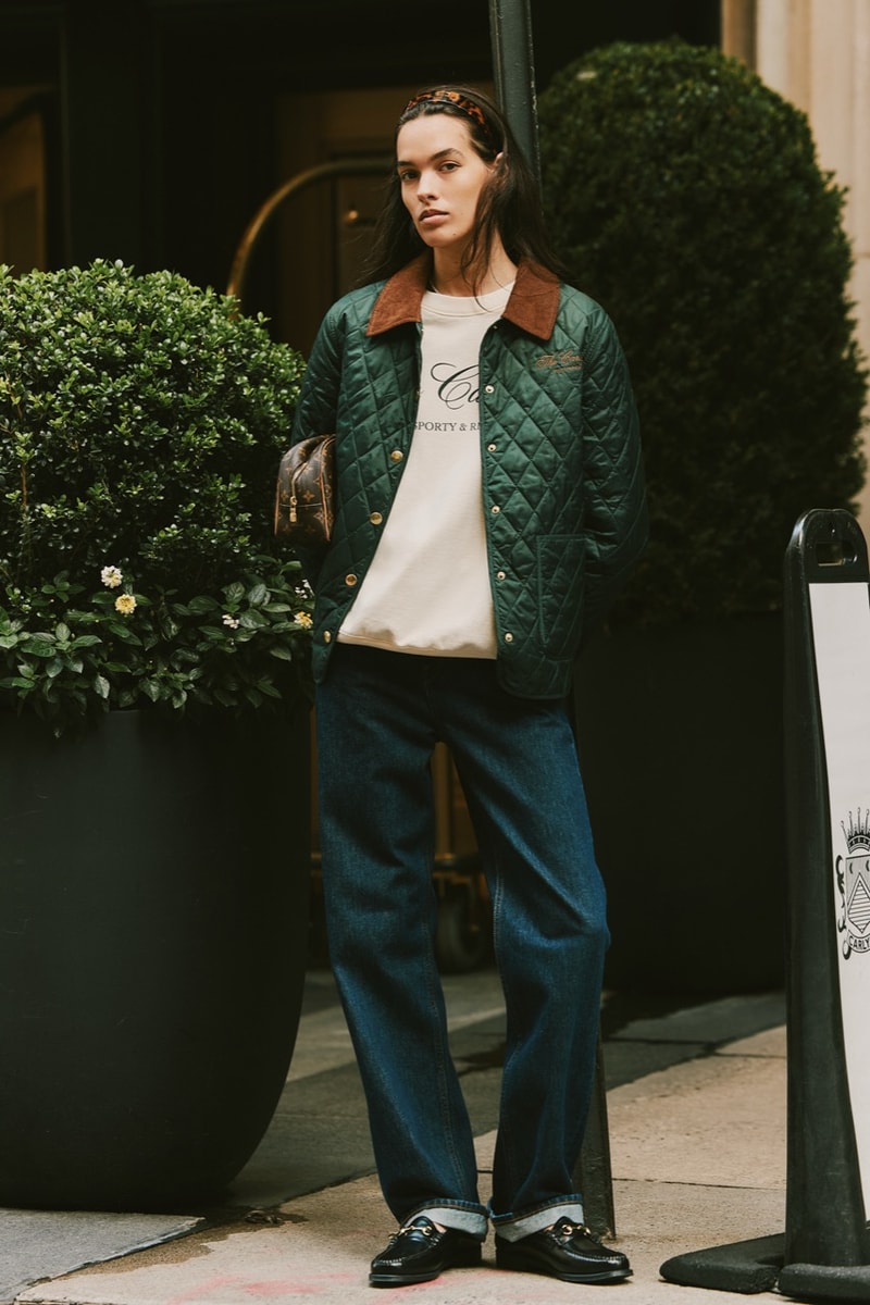 sporty rich loungewear hotel collection jumpers knitwear girl track pants green gray