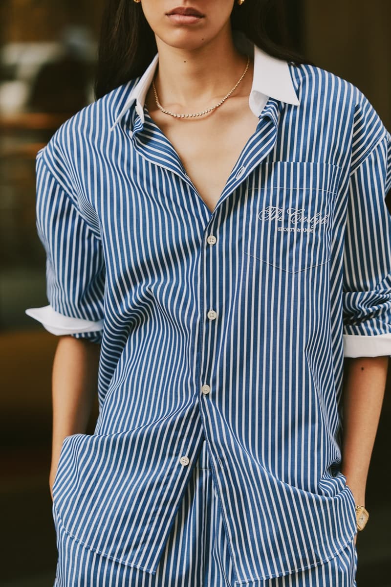 sporty rich loungewear hotel collection jumpers knitwear girl track pants green gray