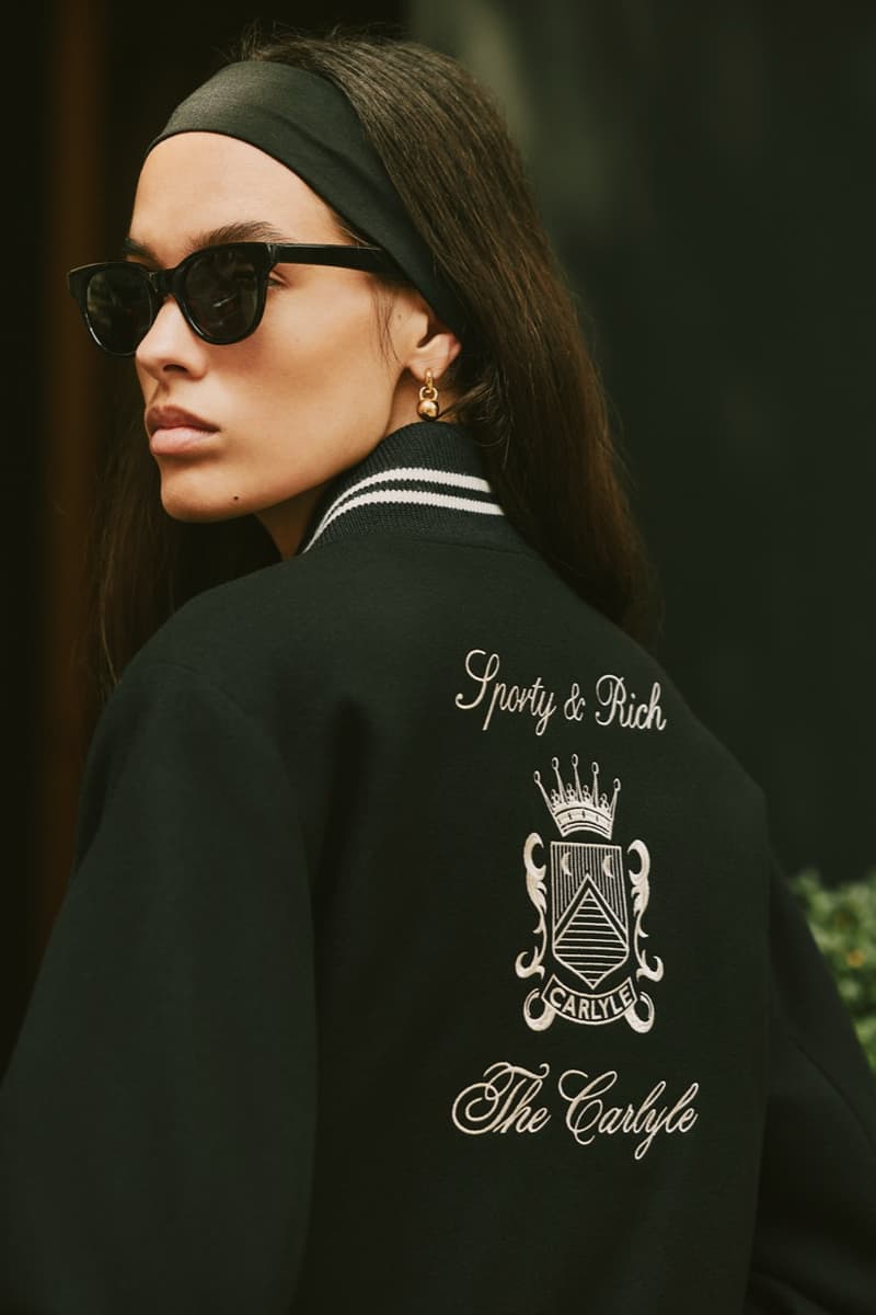 sporty rich loungewear hotel collection jumpers knitwear girl track pants green gray