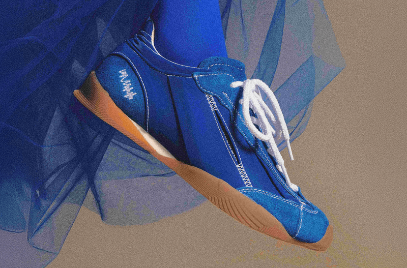 ader error bright blue trainers boxing sneakers tulle shoe netting