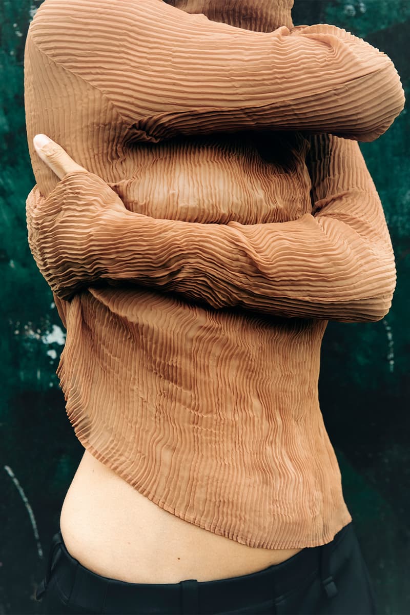 Issey Miyake, "Chiffon Twist", Japan, Green, Pink, Brown, White, Orange