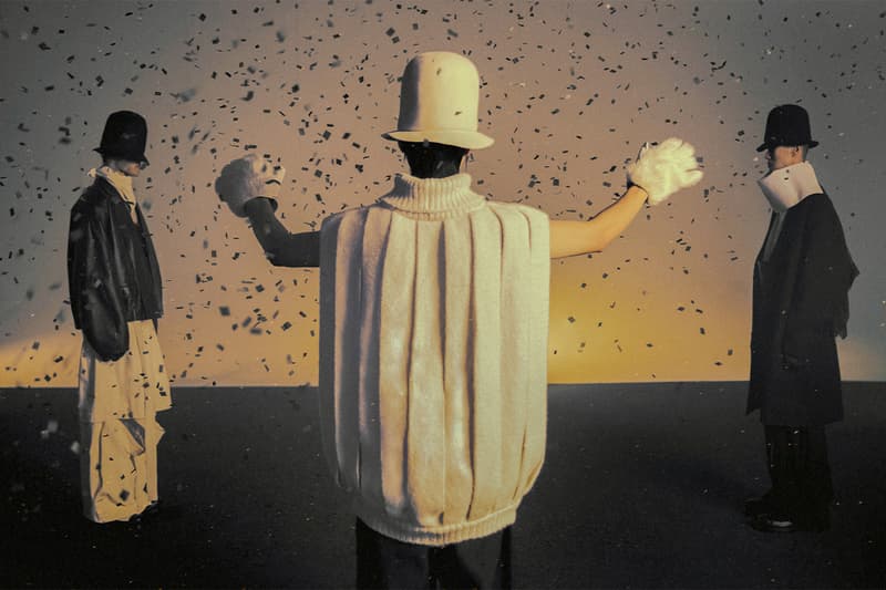 Songzio, Fall/Winter 2024, Campaigns, Mythical, Jackets, Hats, Red, White, Black