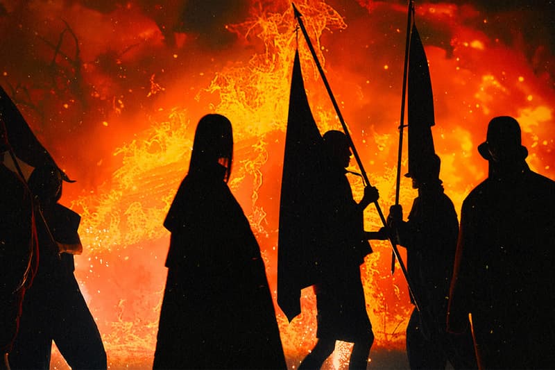 Songzio, Fall/Winter 2024, Campaigns, Mythical, Jackets, Hats, Red, White, Black