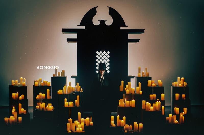 Songzio, Fall/Winter 2024, Campaigns, Mythical, Jackets, Hats, Red, White, Black