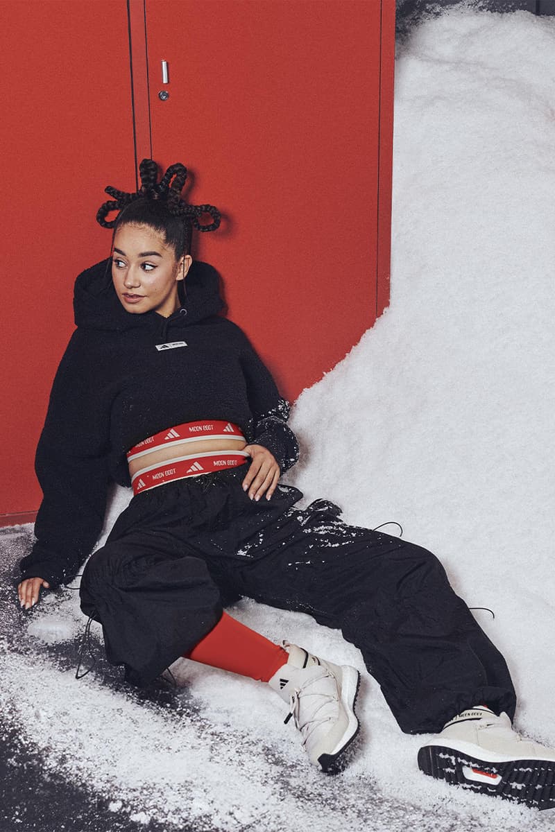 moon boot, adidas, collaborations, "Moonboost", "Collegiate" jacket, leggings, activewear, boots