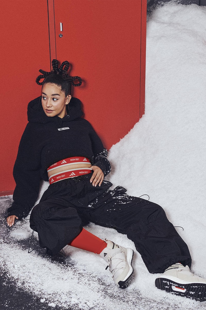 moon boot, adidas, collaborations, "Moonboost", "Collegiate" jacket, leggings, activewear, boots
