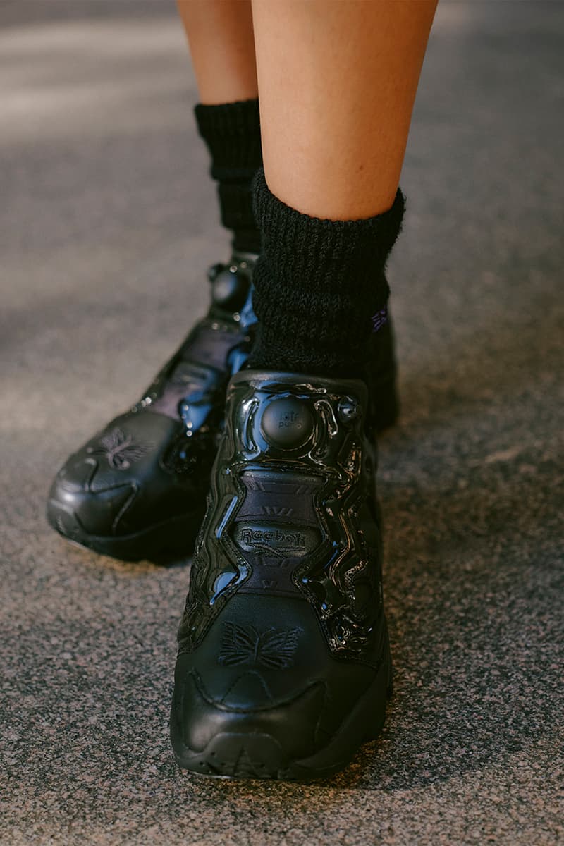 Reebok, Needles, Collaboration, "Instapump Fury 94" Sneakers, Black, "Canvas"