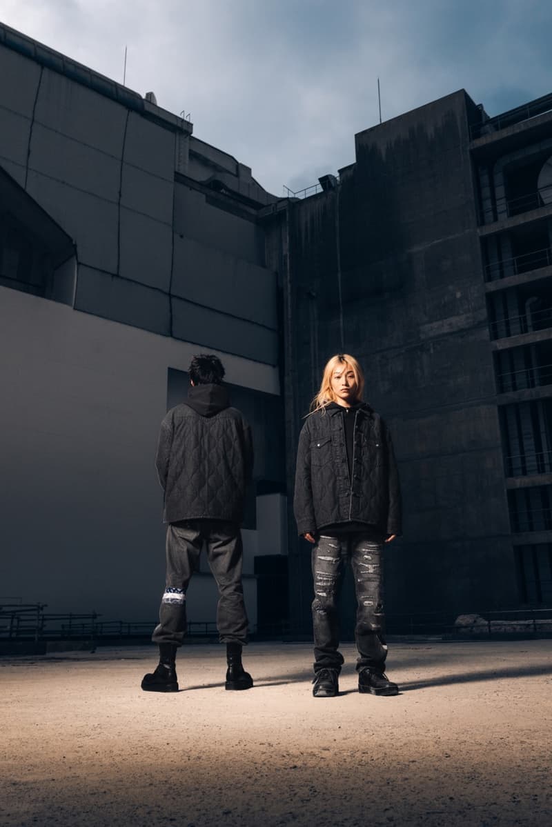 levi's clot black denim quilted padded jacket blonde girl boy