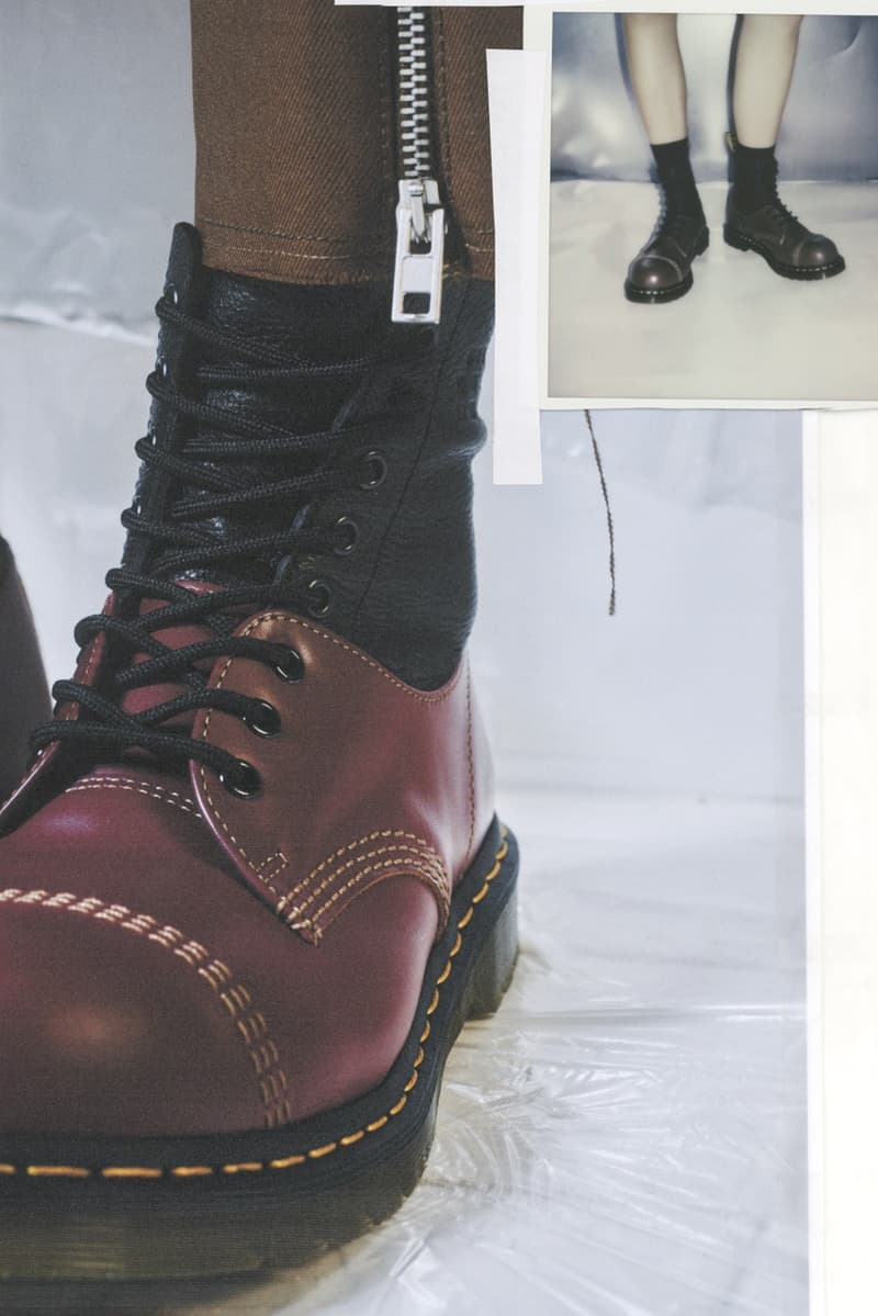 mm6 maison margiela dr martens leather boots shoes maroon black