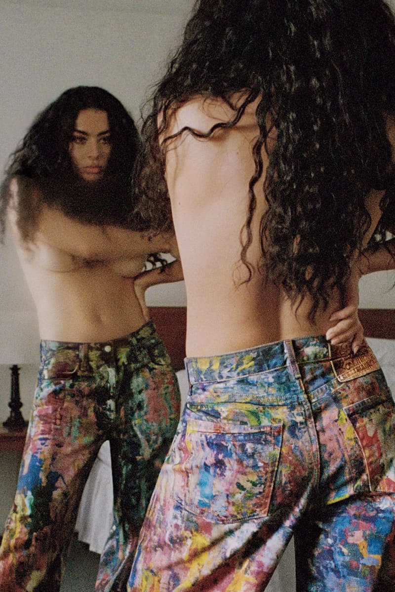 charli xcx acne studios denim jeans bags woman naked body mirror