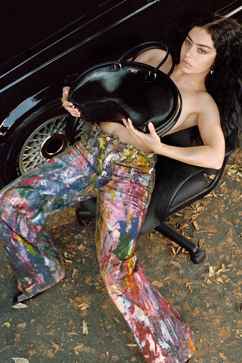 charli xcx acne studios denim jeans bags woman naked body mirror