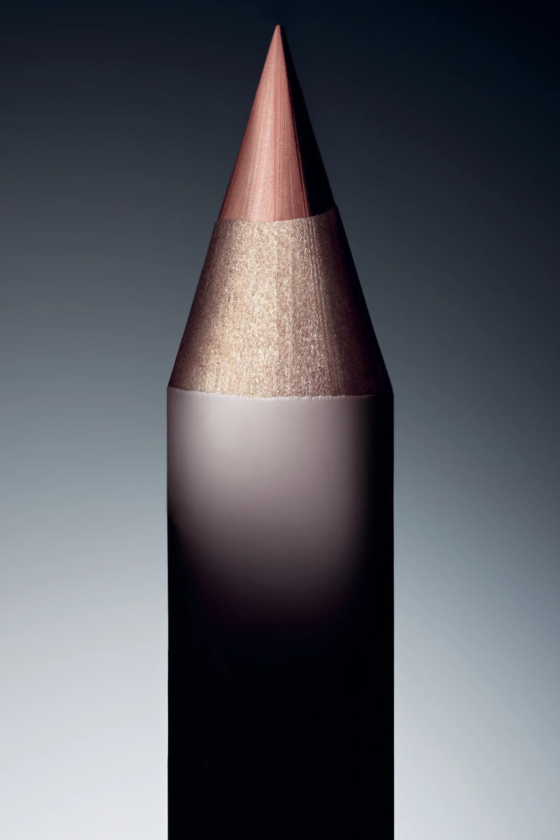 woman wearing manasi 7 new lip and eye defining pencil in the shade "nocturne," makeup, skincare, swedish beauty
