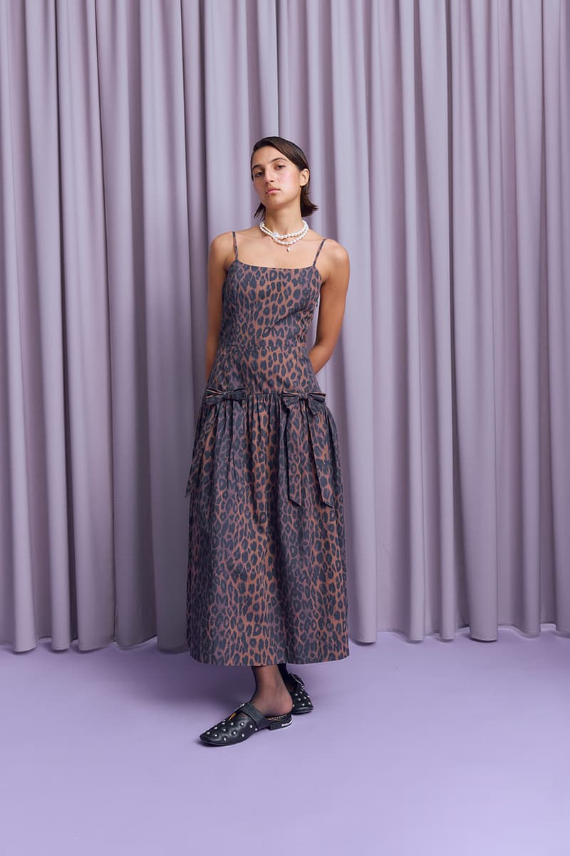 Damson Madder, Party, Knitwear, Collection, Satin, Blouse, Black, Red, Leopard Print, Bows