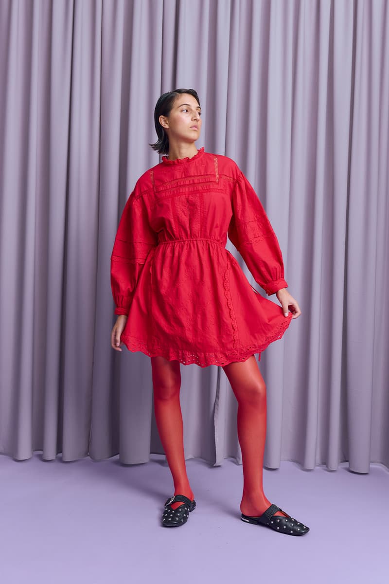 Damson Madder, Party, Knitwear, Collection, Satin, Blouse, Black, Red, Leopard Print, Bows