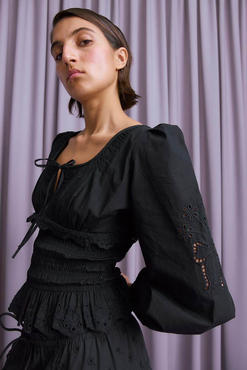 Damson Madder, Party, Knitwear, Collection, Satin, Blouse, Black, Red, Leopard Print, Bows