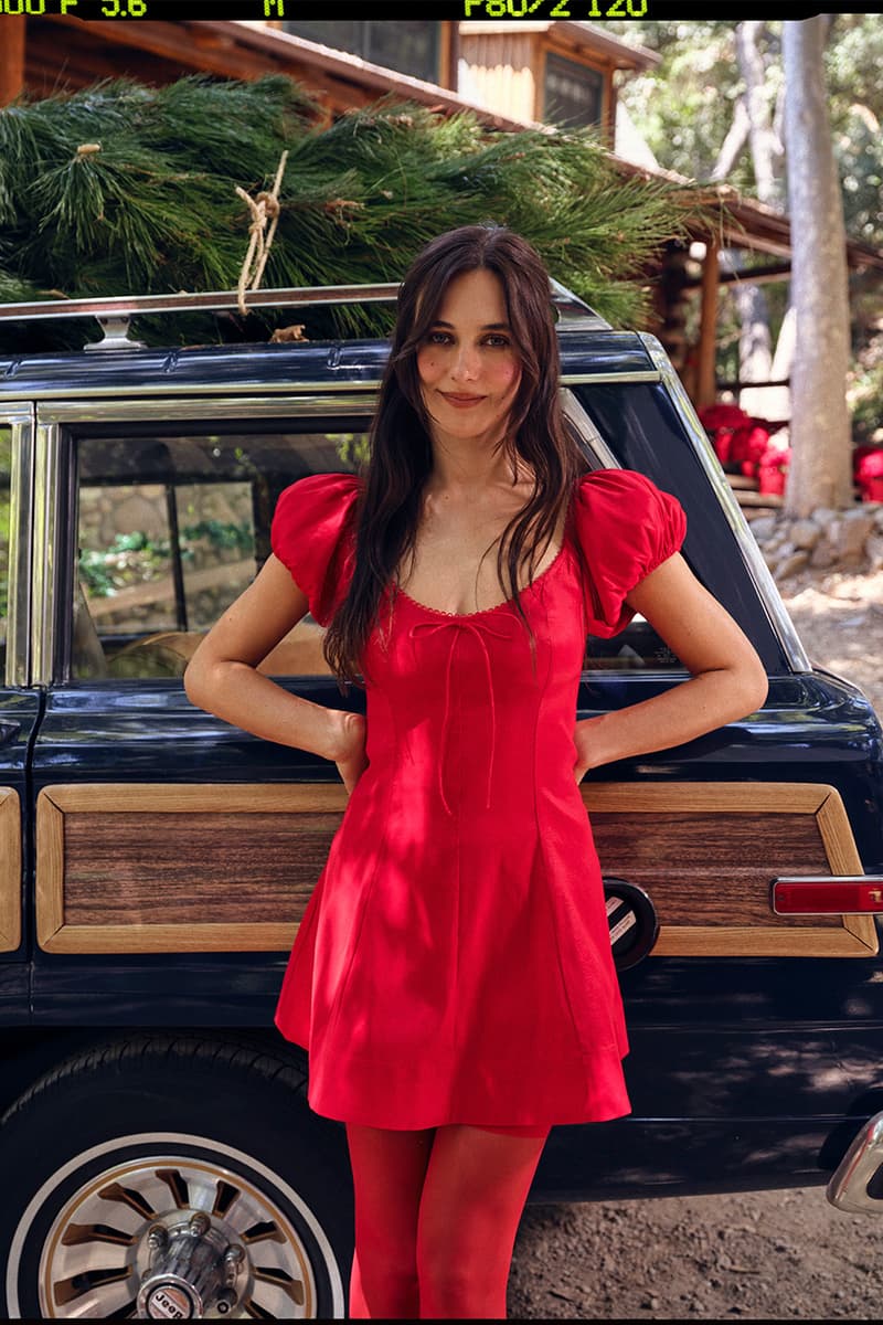 For Love & Lemons, Devon Lee Carlson, Lingerie, Stockings, Lace, Christmas, Holiday, Collection, Collaboration, Red, Black, White