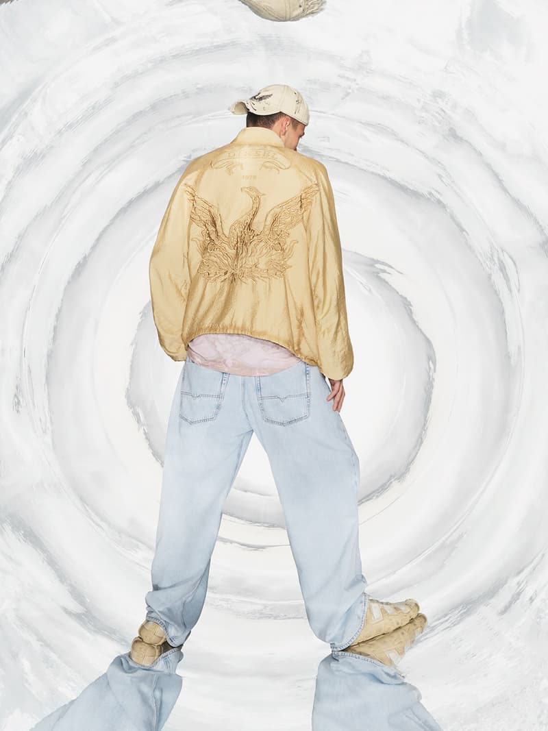 diesel fall collection distressed denim fur jackets padded puffer coats sunglasses jeans