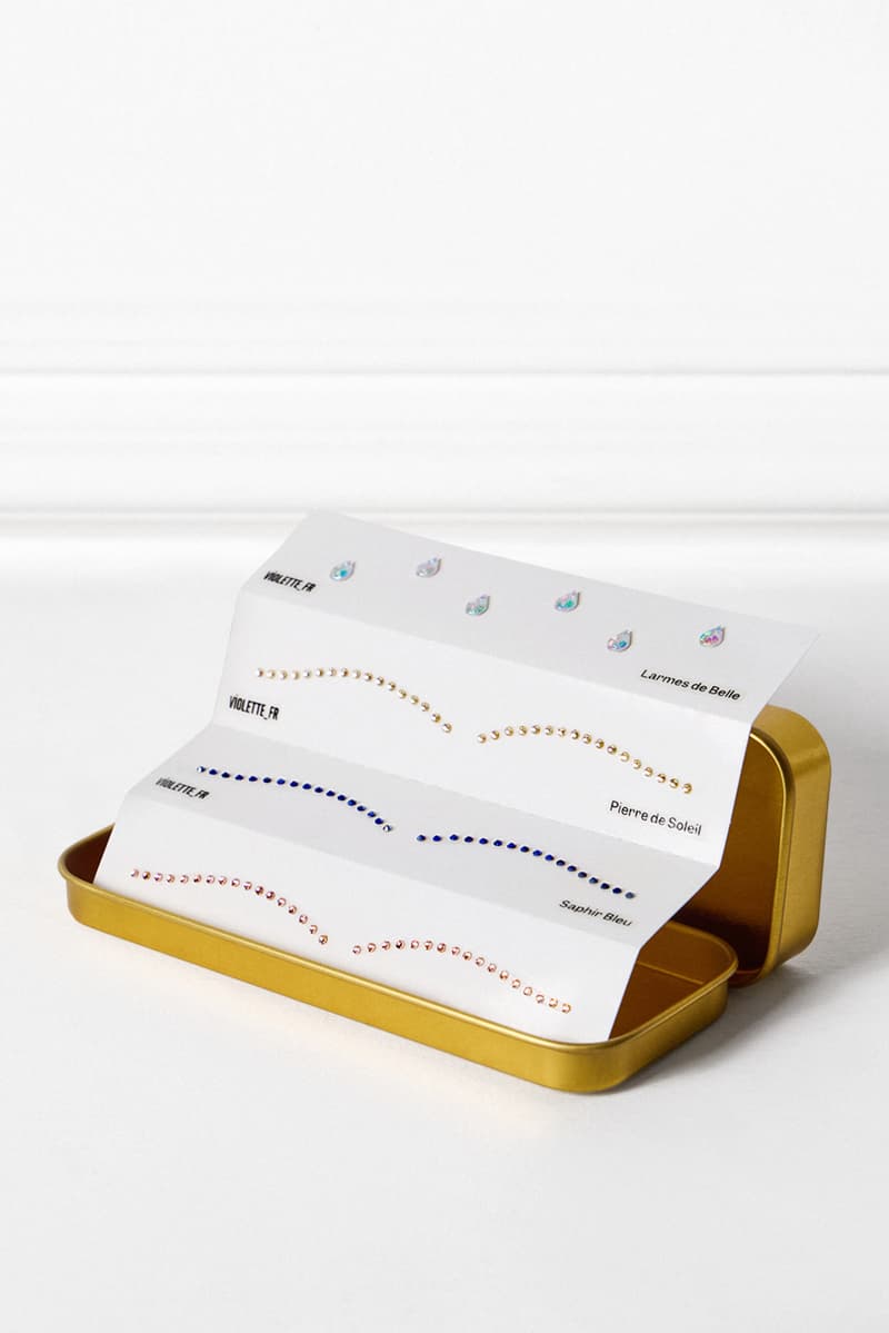 model posing with her new eye bijoux, eye jewelry, makeup, french girl beauty