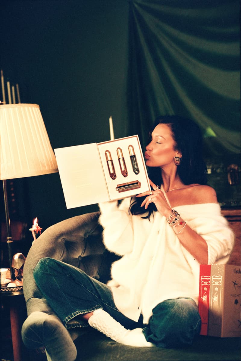 bella hadid with nightcap holiday gift gift, fragrance, perfume, fashion, modeling