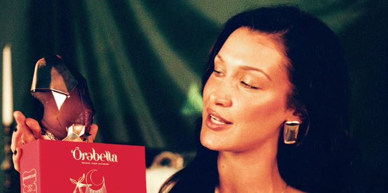 bella hadid with nightcap holiday gift gift, fragrance, perfume, fashion, modeling