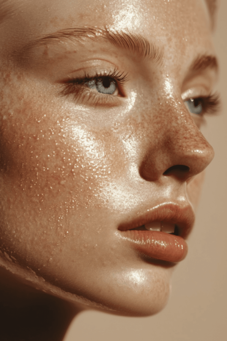 woman with glowing skin, facial, salmon sperm, polynucleotide dna, beauty, skincare