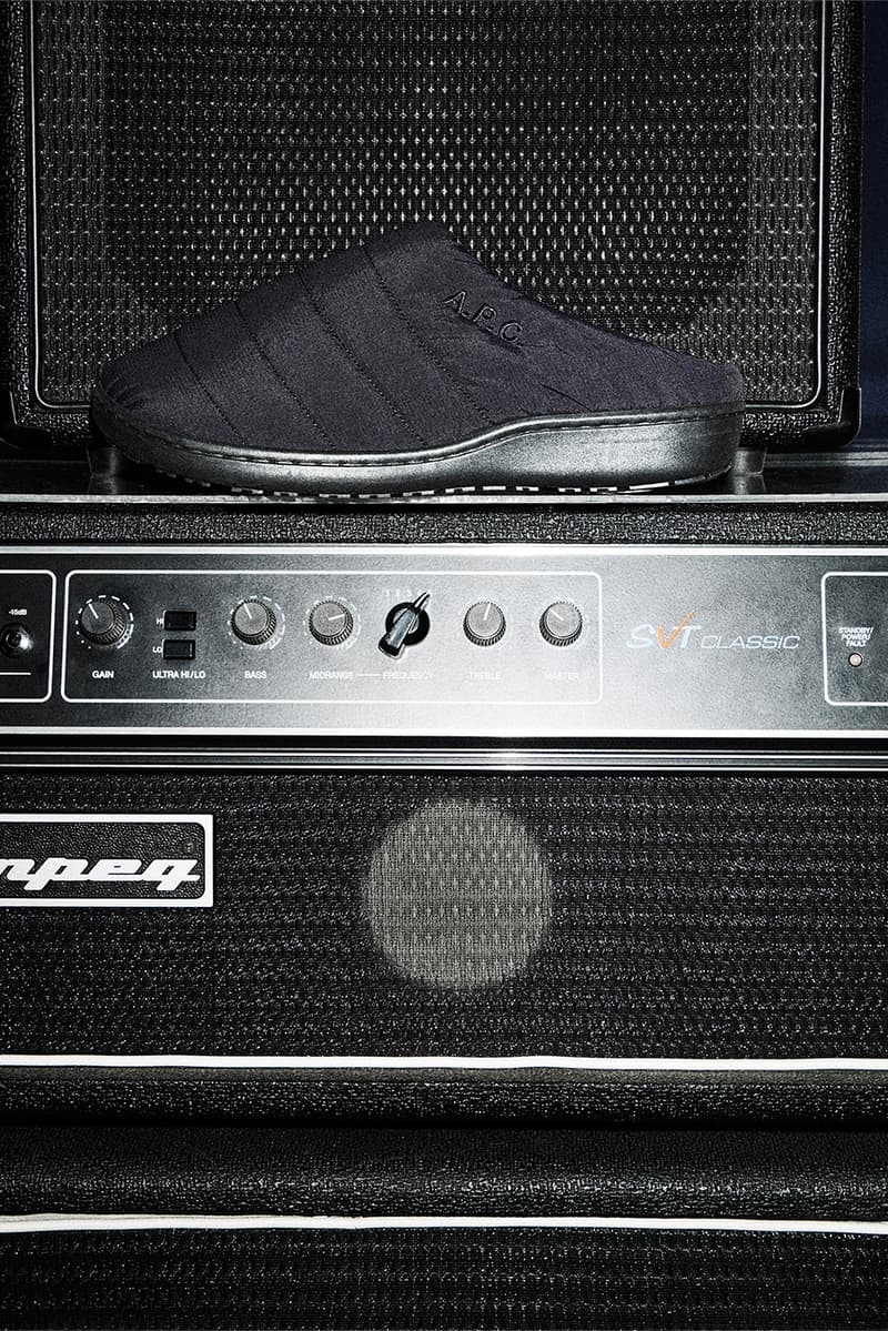 apc subu slippers japanese sandals shearling fur black fuzzy cosy slip on shoe green