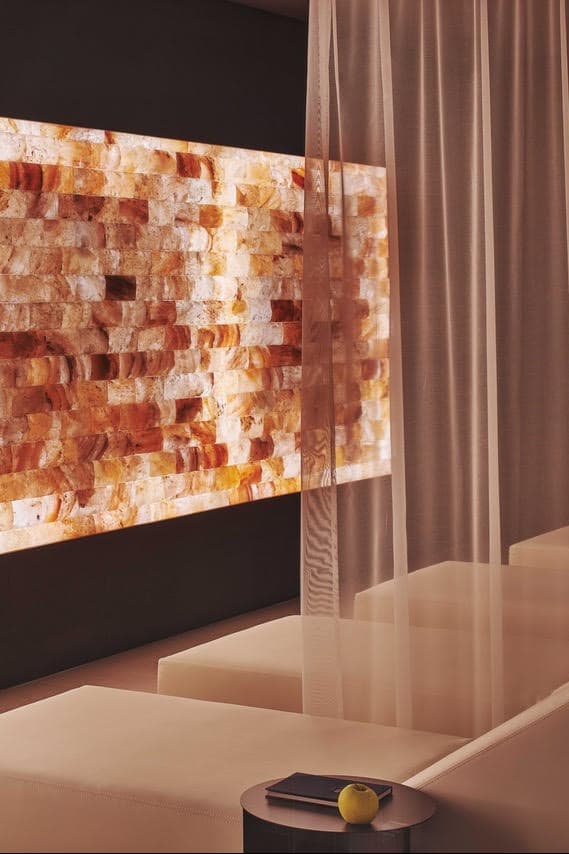 spa room with pink sea salt, herbar, schloss zermatt, adaptogenic spa, beauty, wellness