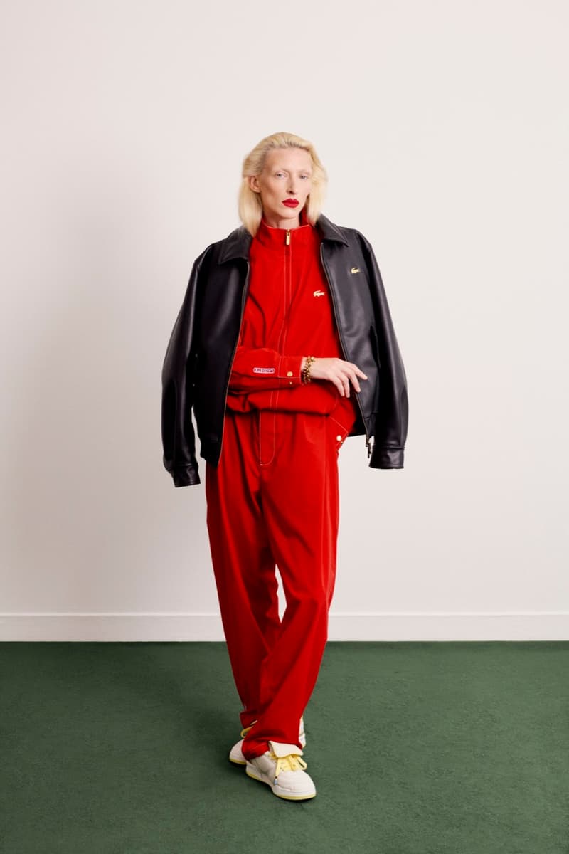 lacoste red track top woman clothing black leather