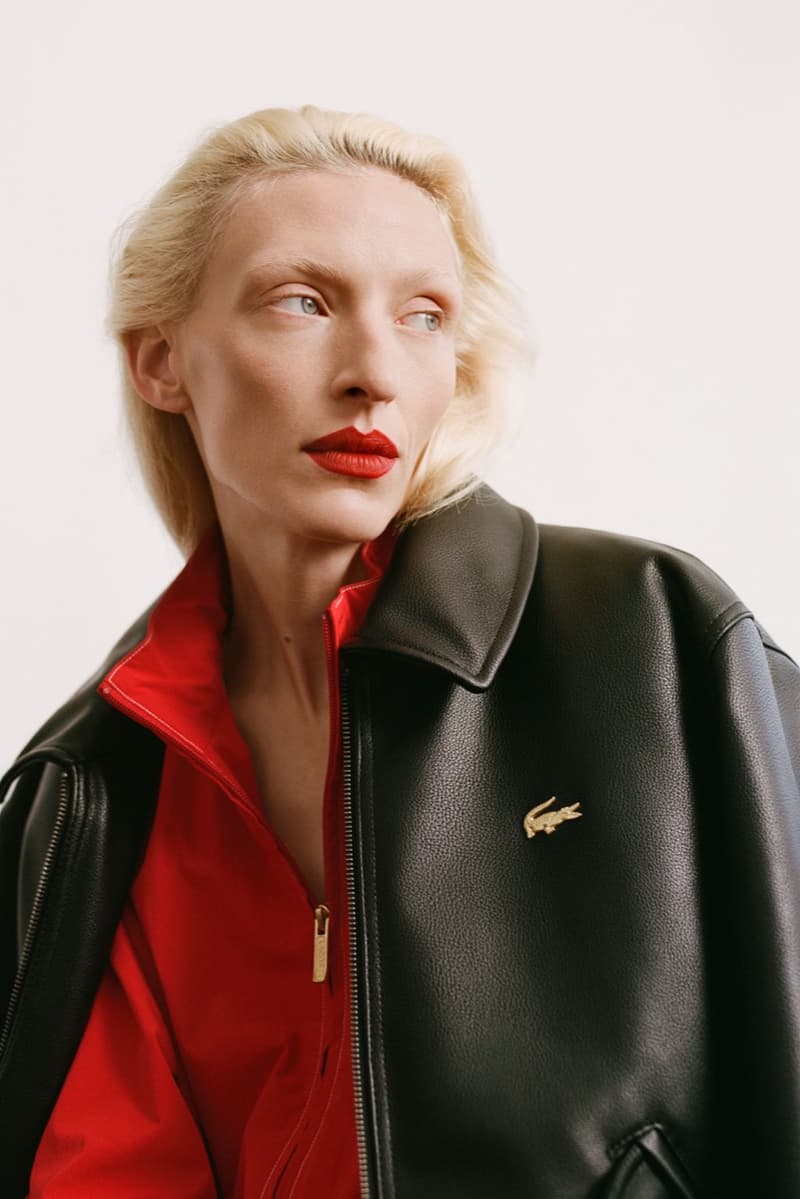 lacoste red track top woman clothing black leather