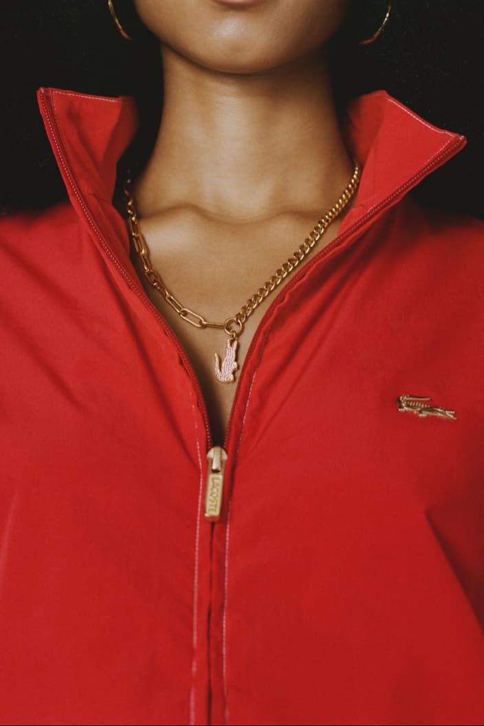 lacoste red track top woman clothing black leather