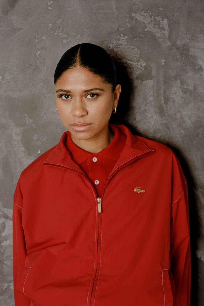 lacoste red track top woman clothing black leather