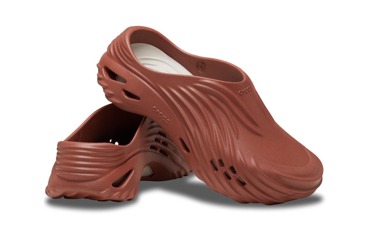 crocs echo wave collection Moth Truffle rust pumice literide sculpture slip on clog exoskeletal launch debut 5mm heel 