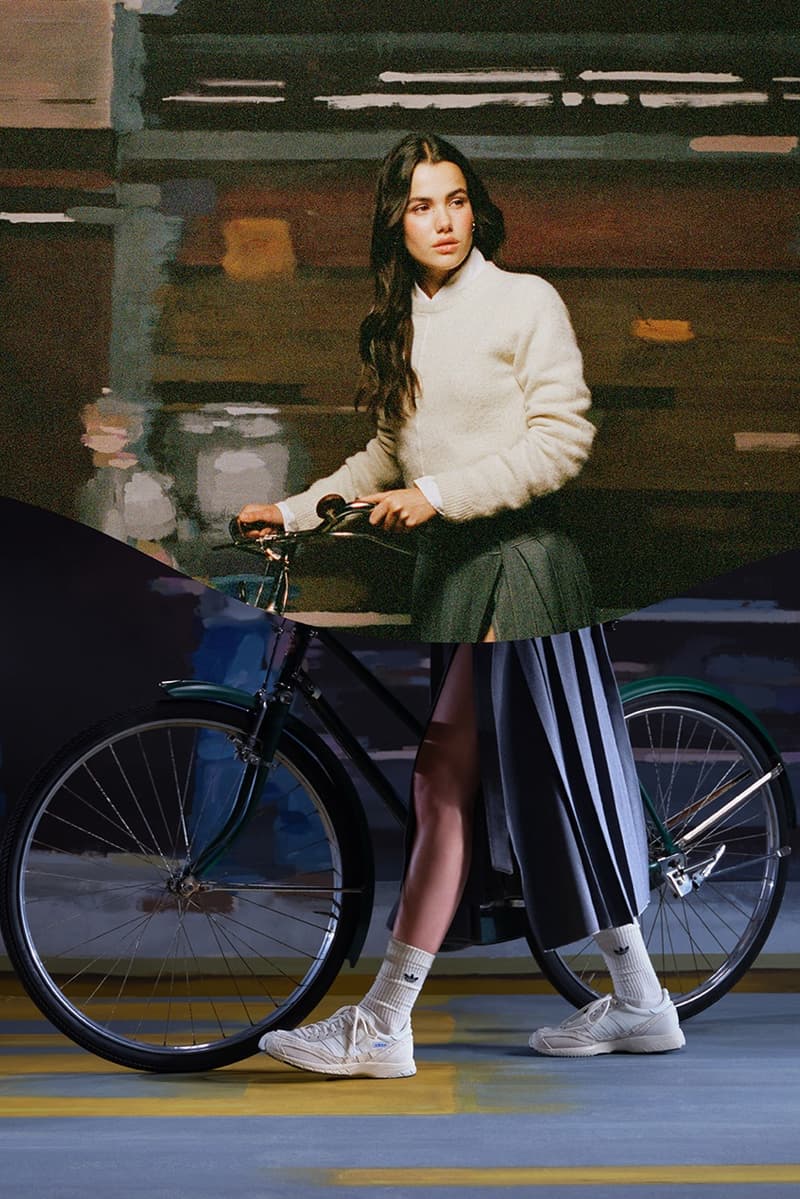 bad bunny adidas adizero sl72 sneaker burgundy red blue yellow white woman moving bike bicycle