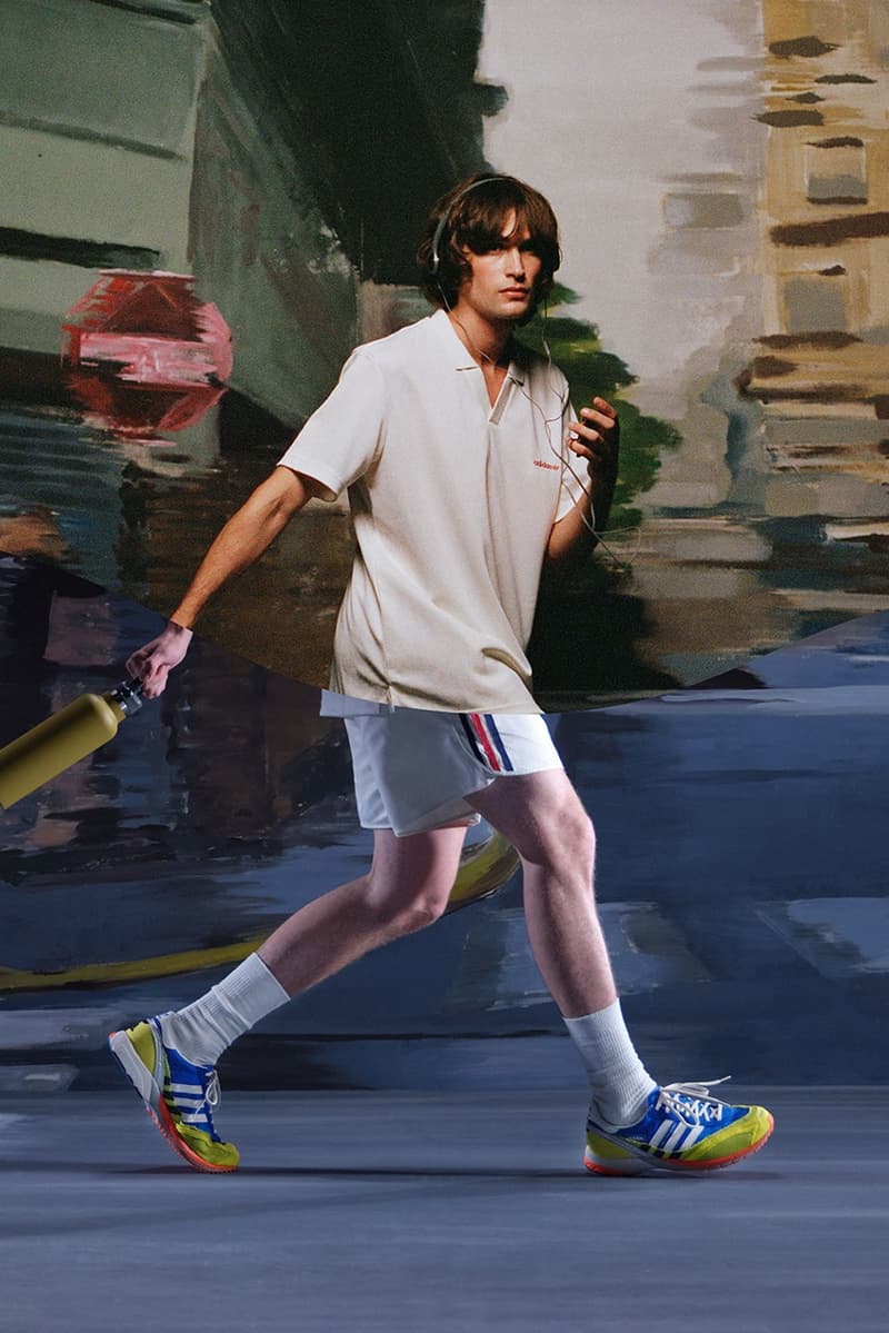 bad bunny adidas adizero sl72 sneaker burgundy red blue yellow white woman moving bike bicycle