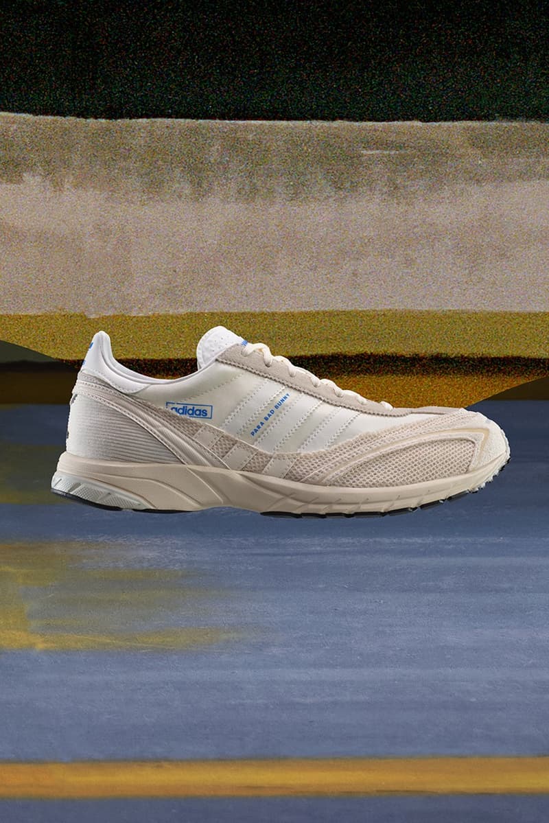 bad bunny adidas adizero sl72 sneaker burgundy red blue yellow white woman moving bike bicycle