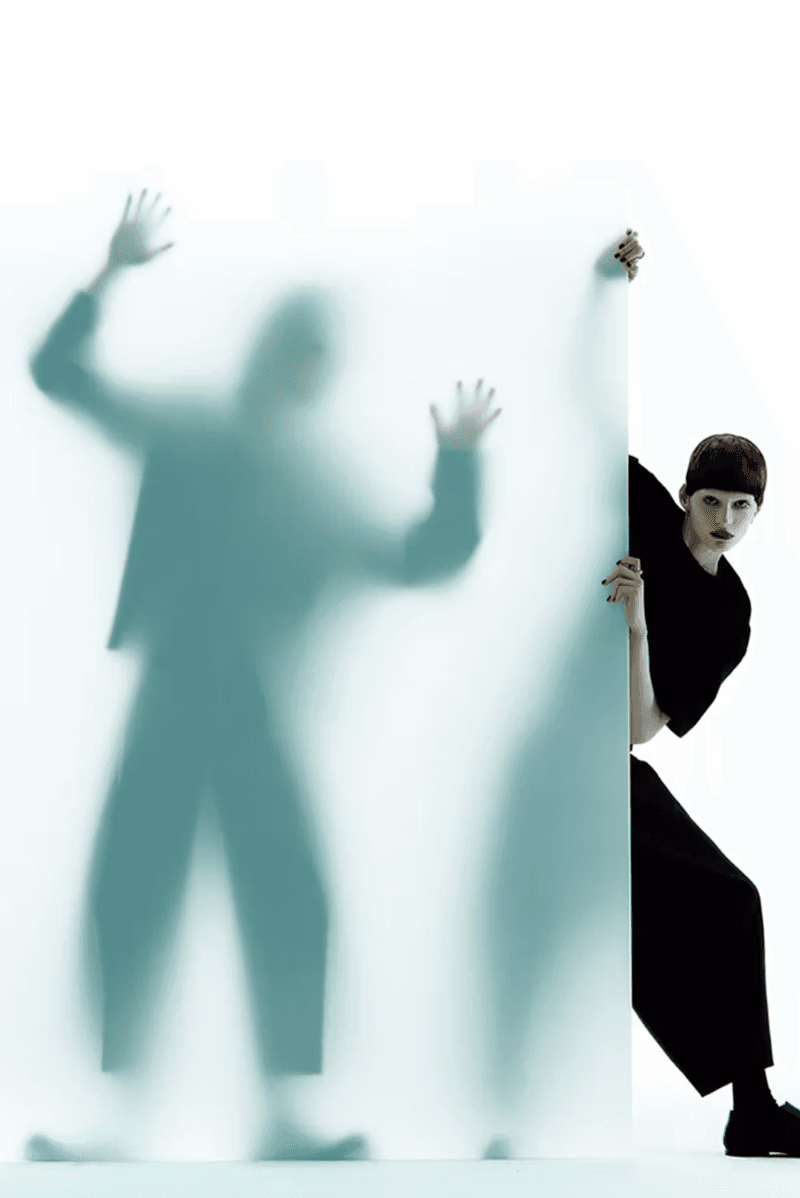 ader error campaign futuristic hair makeup red lip black eyeliner blonde