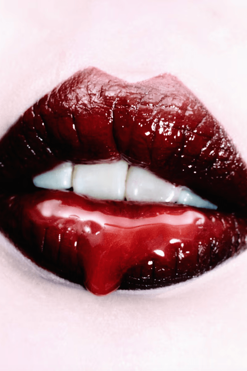 ader error campaign futuristic hair makeup red lip black eyeliner blonde