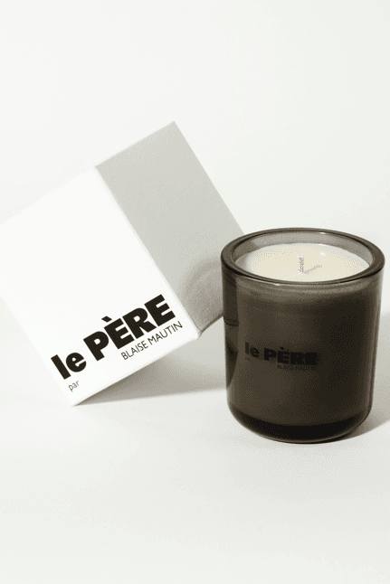 candle surrounded by moss, menswear, le PÈRE, fragrance, perfume, fashion