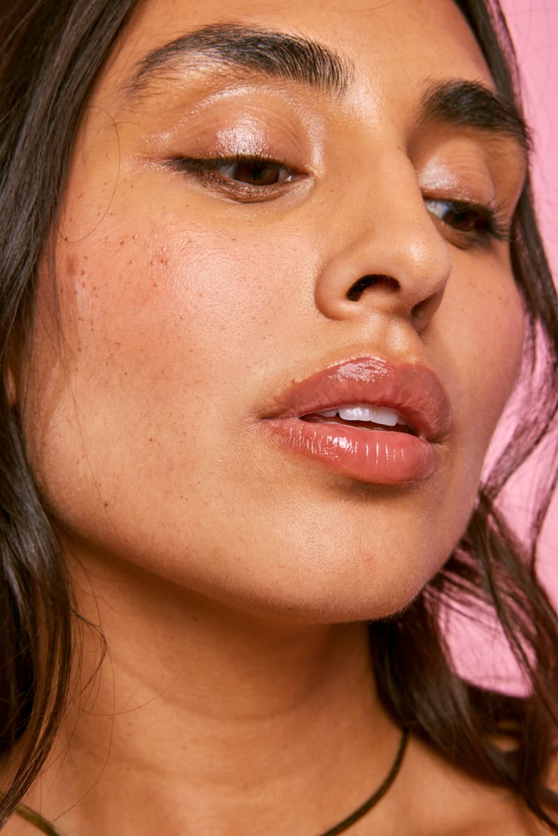 tower28 lip treatment, lipsoftie in red bean mochi, red bean cake near tea cup, woman wearing lip balm, skincare, makeup