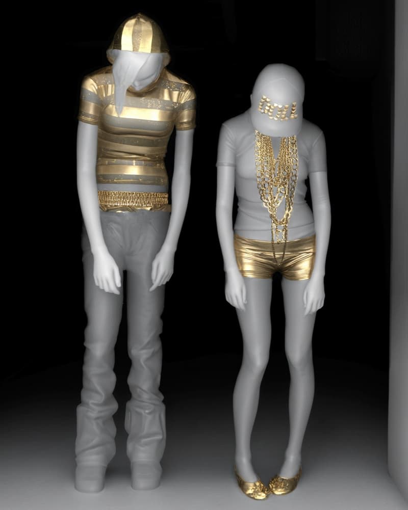 racer brand leather gold woman mannequins photography cars