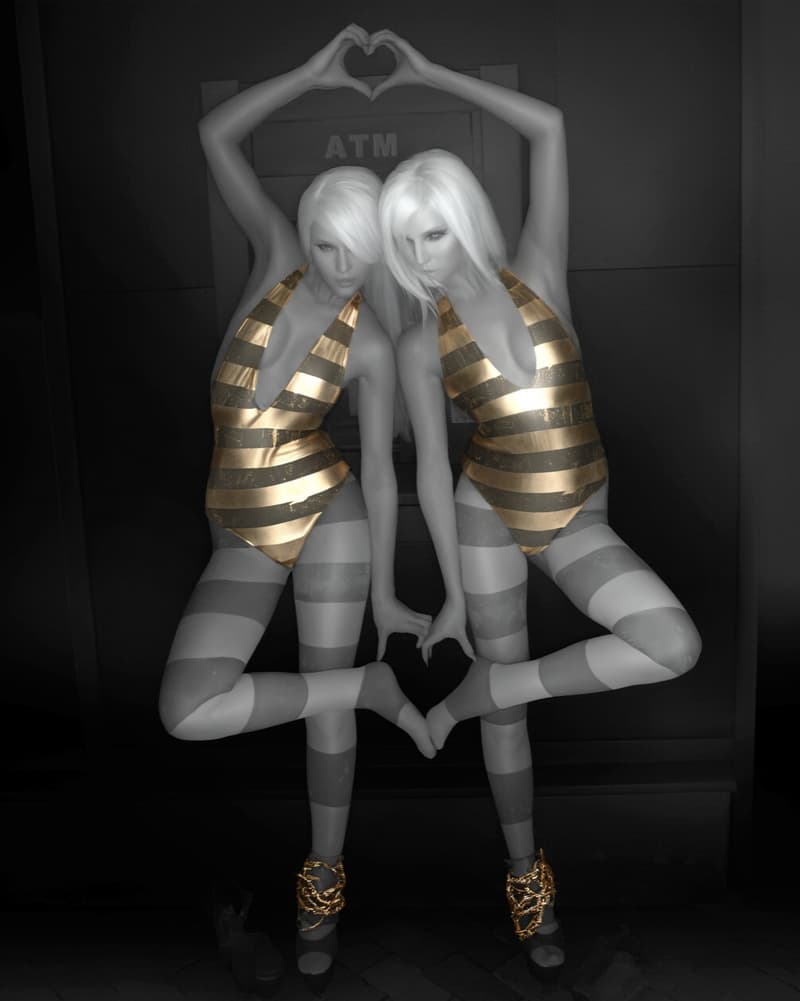 racer brand leather gold woman mannequins photography cars