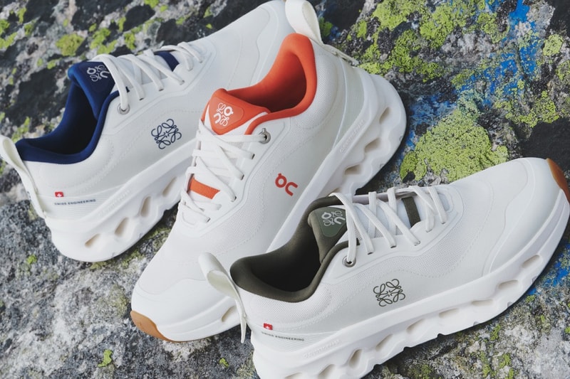 loewe on running sneaker shoe orange rust white trainer logo
